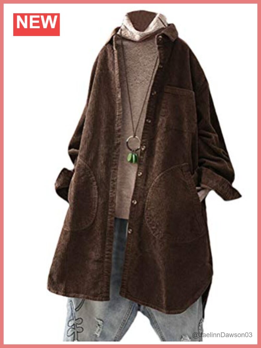 Women's Corduroy Button Down Shirt Jacket